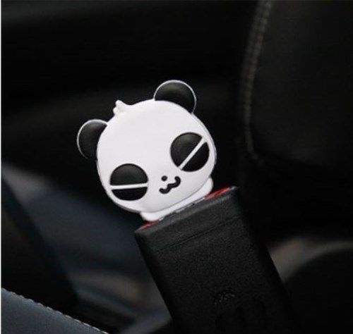 Cute character safety seat belt buckle alarm insert stopper clip clamp - panda