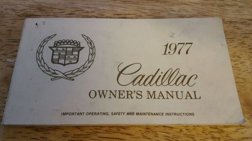 Cadillac 77&#039;  complete  division &#034;original &#034; owner&#039;s &#034; manual - in exlnt  cond !