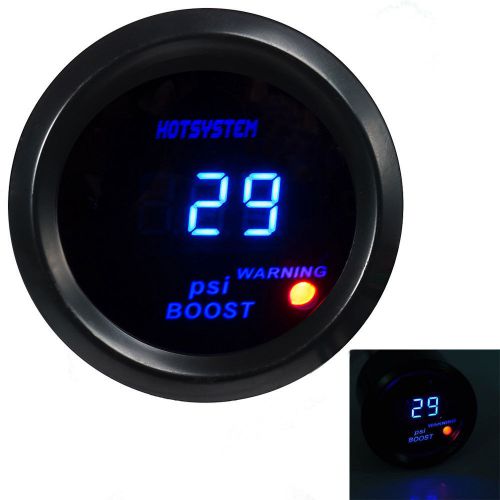 Hotsystem 2&#034; 52mm blue digital led electronic psi turbo boost gauge universal#2