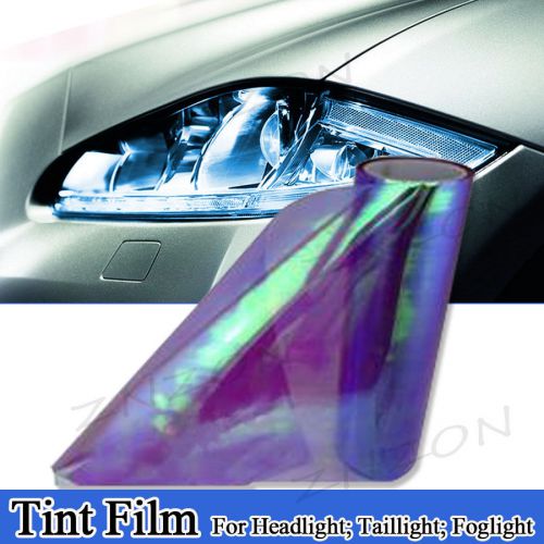 12&#034;x119&#034; chameleon neo purple car headlight taillight fog light tint vinyl film