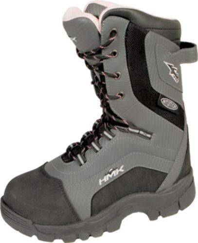 Snowmobile voyager black &amp; gray boot by hmk women&#039;s size 5