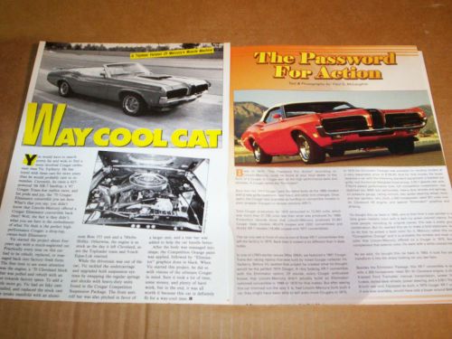 70 1970 mercury cougar eliminator convertible magazine article
