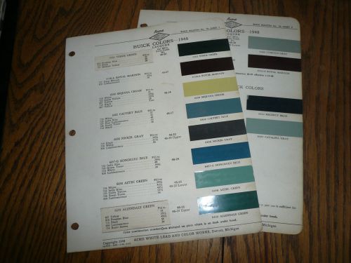 1948 buick acme proxlin color chip paint sample