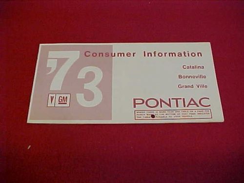 1973 pontiac catalina bonneville grand ville consumer information brochure 73