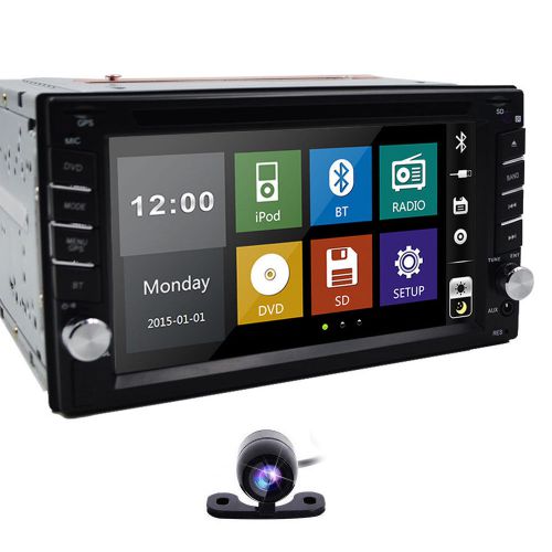 Camera+double 2 din 6.2&#034; in dash stereo car dvd cd player bluetooth radio sd/usb