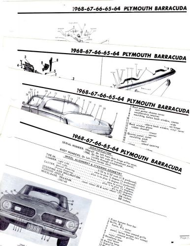 1964 1965 1966 1967 1968 plymouth barracuda motor&#039;s body crash illustrations m2