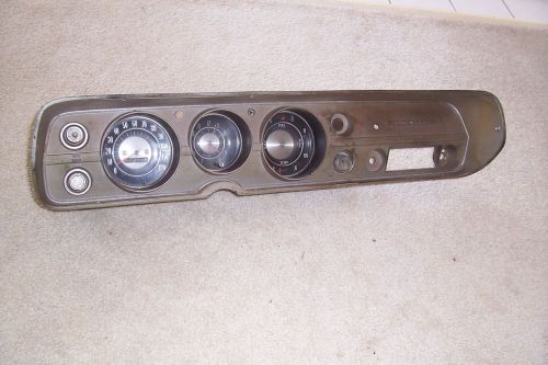 1965 65 chevrolet chevelle ss speedometer cluster bezel w/gauges &amp; clock orig gm