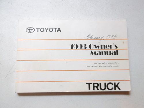 1993 toyota pickup truck factory original owner&#039;s user manual book  oem