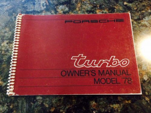 Original 1978 porsche 911 turbo owners manual - nice
