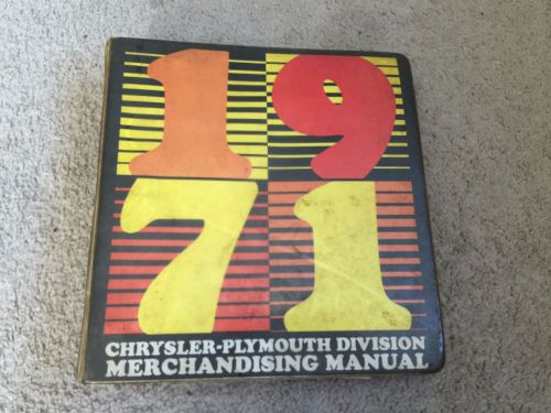 1971 chrysler - plymouth division merchandising manual mopar hemi cuda service