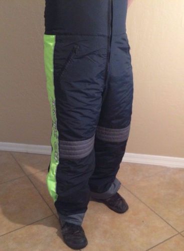 Articwear artic cat snowmobile pants overalls black &amp; lime green womens size l