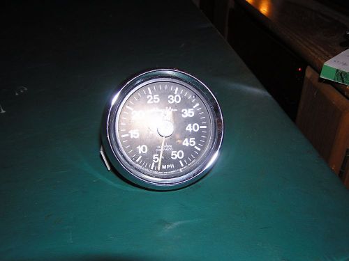 Vintage chrome airguide classic boat speedometer 50mph contralog