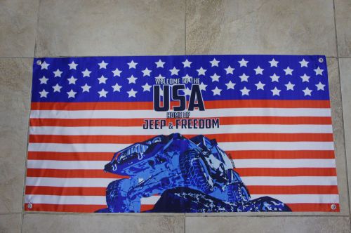 Usa jeep freedom  banner  jeep  flag