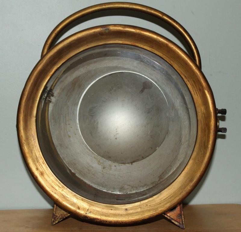 Antique large brass automobile headlight lamp lantern 12" diameter