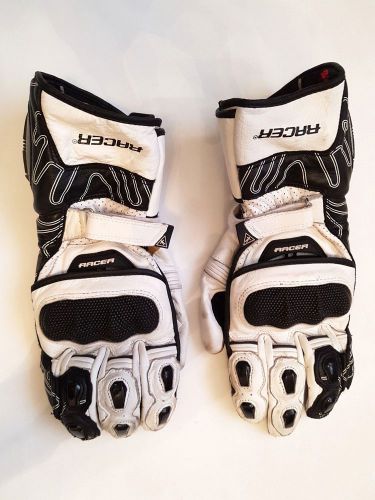 Racer gloves high speed glove white/black size l