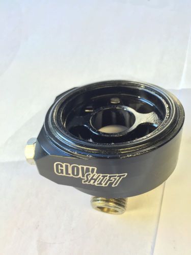 Glowshift black oil filter sandwich sensor adapter - 20mm x 1.5 thread - gs-af1
