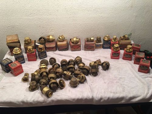 HUGE VINTAGE LOT OF BRASS CAR AUTOMOBILE THERMOSTATS TRU TEMP ford chevy dodge, US $200.00, image 1