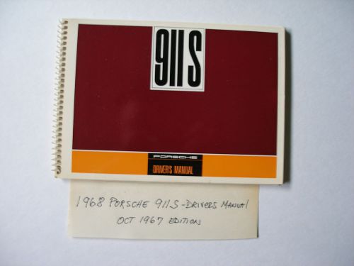 1968 porsche 911s  driver&#039;s (owner&#039;s) manual