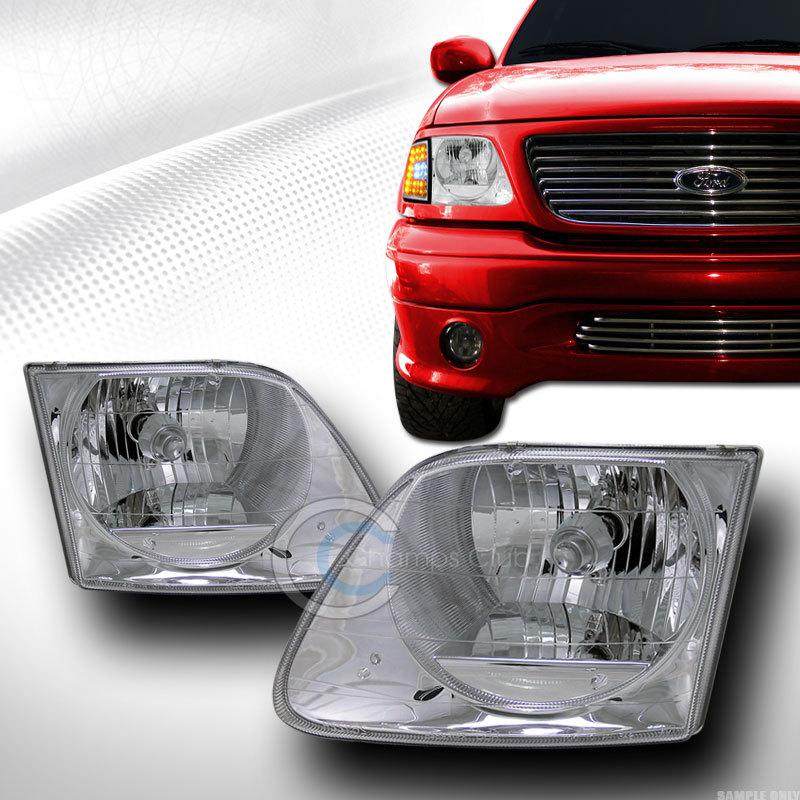 Crystal chrome clear head light lamp left+right ks v2 97-03 ford f150/expedition