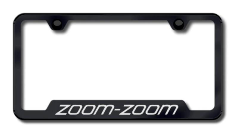 Mazda zoom zoom laser etched cut-out license plate frame-black made in usa genu