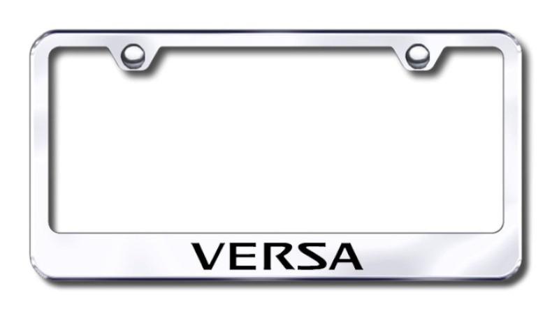 Nissan versa  engraved chrome license plate frame -metal made in usa genuine