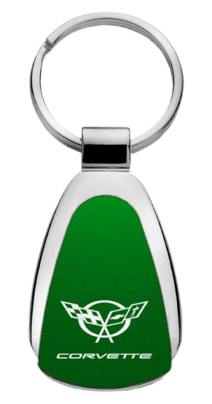 Gm corvette c5 green teardrop keychain / key fob kcgr.cov5engraved in usa genui