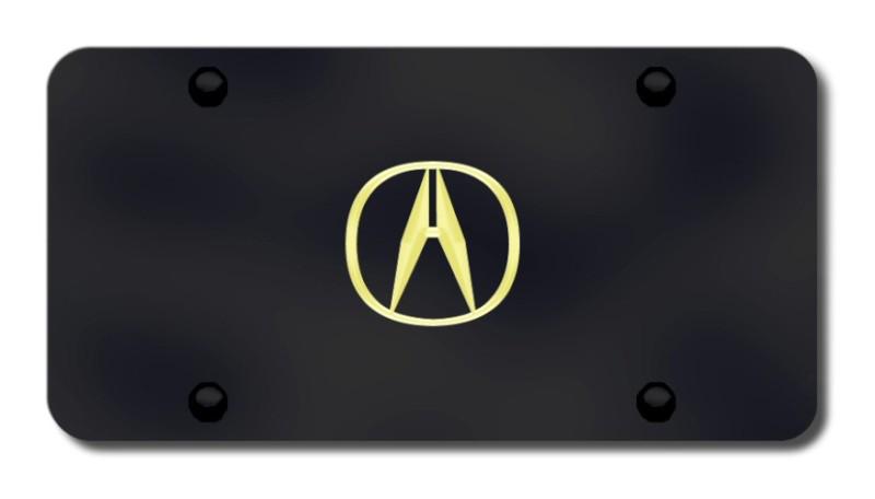Acura gold logo on black license plate made in usa genuine