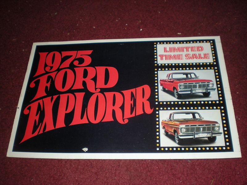 1975 ford f-100 f100 f-150 f250 f350 explorer package mailer sales brochure rare