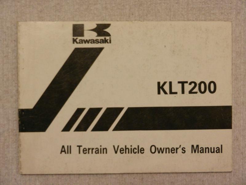 Owner's manual – 1984 klt200 (klt200-c2) - kawasaki – 99920-1258-01 - new
