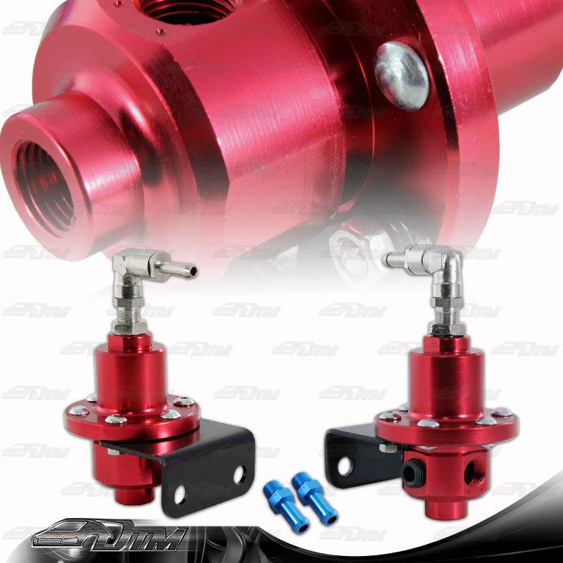 Universal 160 psi aluminum jdm adjustable fuel pressure regulator - red