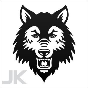 Sticker decals wolf wolves angry aggressive carnivore head wild 0500 ka34f