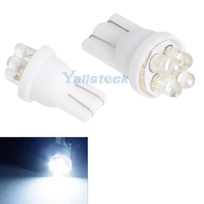 New 4 led light 2 x t10 smd 1052  wedge car bulbs dc 12v white free shipping
