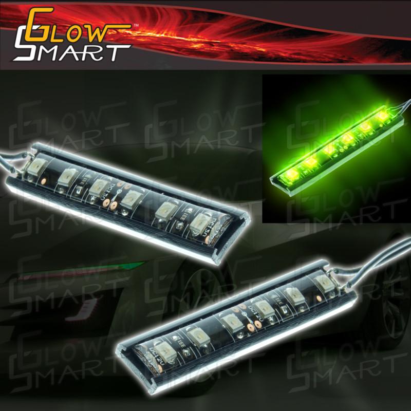 2 x 2” led strip light 6 smd door trim courtesy dash penal lighting green