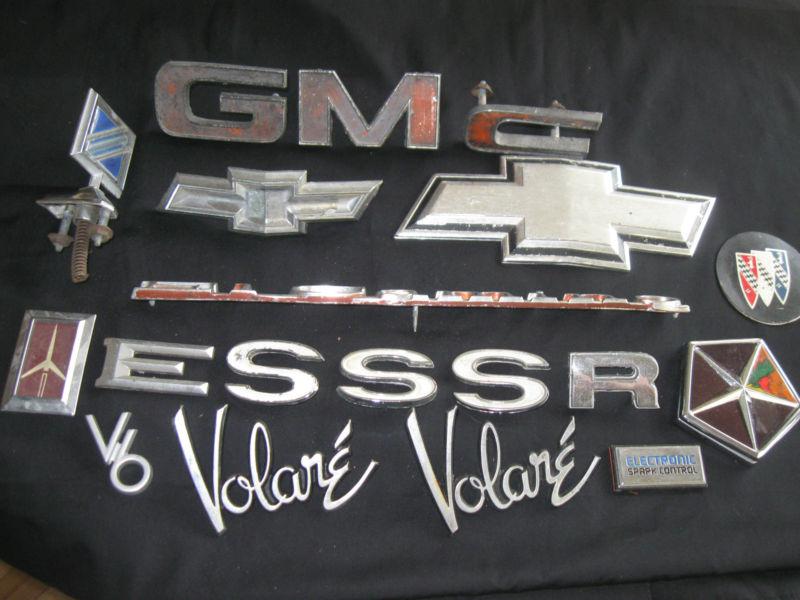 Vintage lot-metal car/truck emblem hood ornament oem-el camino-chevy-volare' 