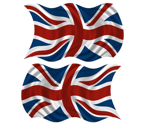 Britain union jack waving flag decal set 3"x1.8" british uk vinyl sticker zu1