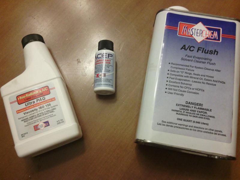 Pag 150 r134a refrigerant oil, lubricant enhancer and a/c flush combo kit!