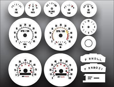 1973-1979 chevrolet truck tach with fuel instrument cluster white face gauges