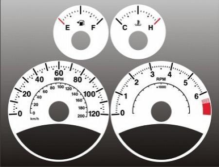 2007-2008 jeep compass instrument cluster white face gauges 07-08