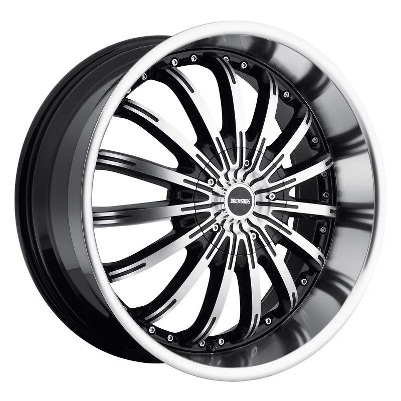 22" x 9.5" dropstars ds40 black machined w/ 305-40-22 tires 640mb expedition 