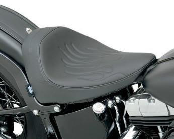 Drag specialties flame low solo seat for harley softail blackline & slim