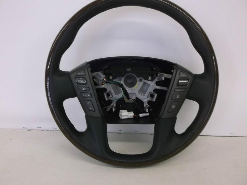  oem infiniti qx56  qx-56 steering wheel black leather woodgrain  484301-la9aw9