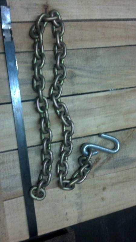 1 pair 1/4" x 42" trailer safety chains with 7/16 s-hook