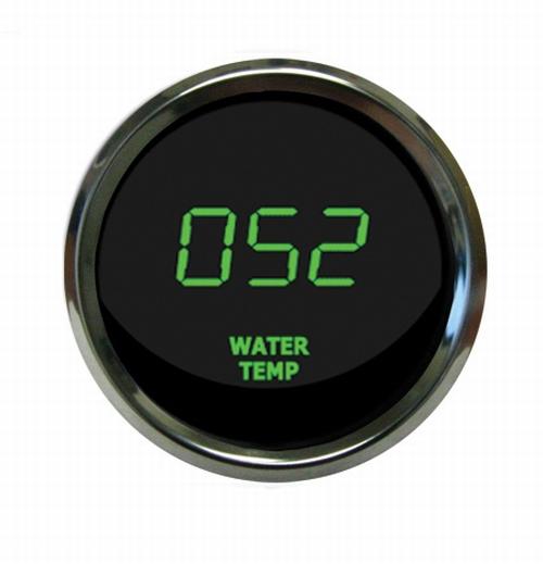 Digital water temperature gauge green / chrome bezel intellitronix ms9113-g usa