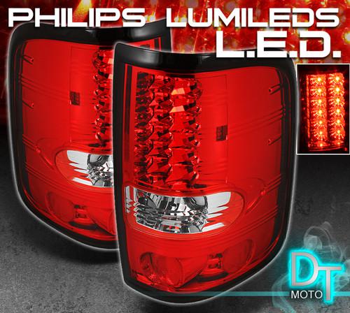 04-08 ford f150 styleside philips-led perform red clear tail lights left+right