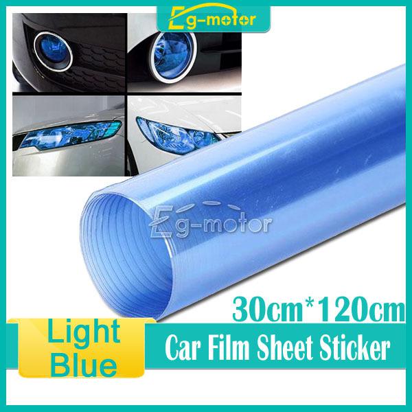 30x120cm new car vinyl film decal sticker fog light headlight smoke light-blue