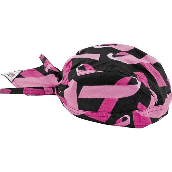 Pink ribbon / black zan headgear breast cancer awarness ribbon flydanna headwrap
