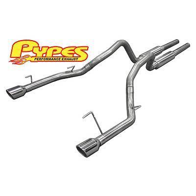 Pypes exhaust system bullet cat-back stainless polished tips ford mustang 4.6l