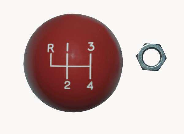 Hurst 4 speed engraved shift knob red 3/8"-24 fine chrome stick shifters amc