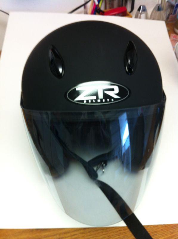 Z1r ace 3/4 dot helmet rubatone matte black x-small  with shield