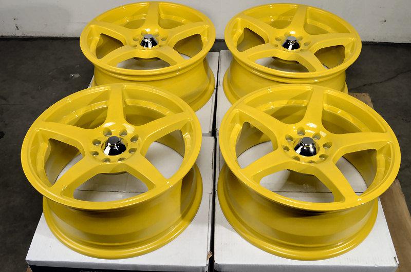 16 4x108 4x100 yellow wheels mirage civic integra corolla lancer jetta golf rims